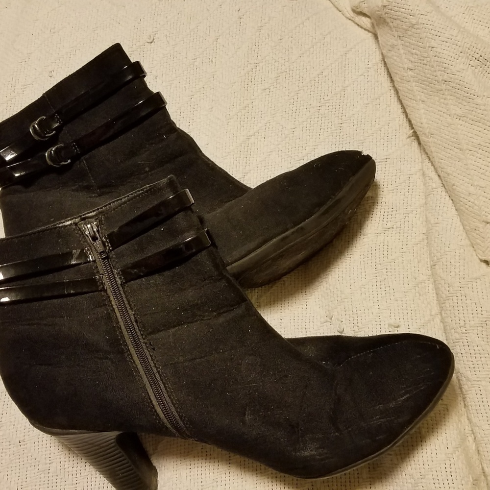 GEORGE black suede high heeled boots